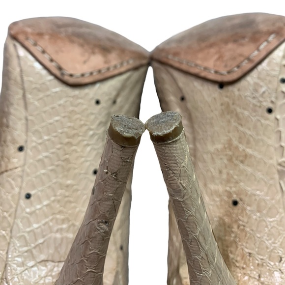 Joelle Snakeskin Point-Toe Pump, Natural - Picture 9 of 9